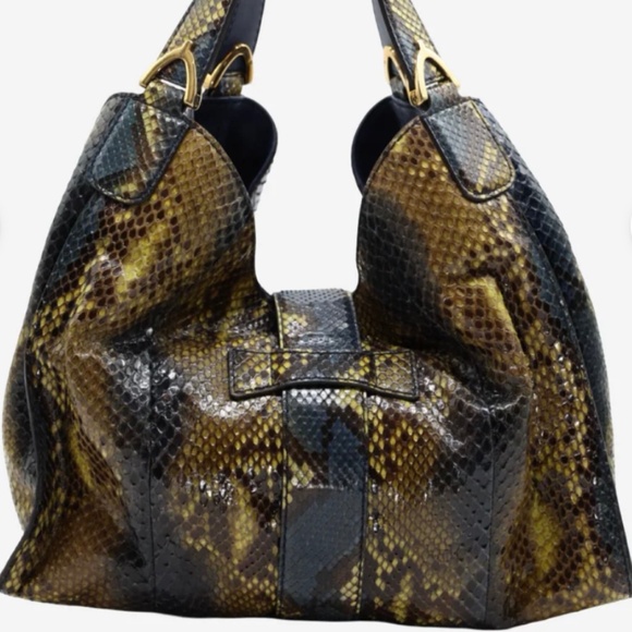 VINTAGE GUCCI Limited Edition Rare Python Large Stirrup Hobo Bag - Picture 13 of 13